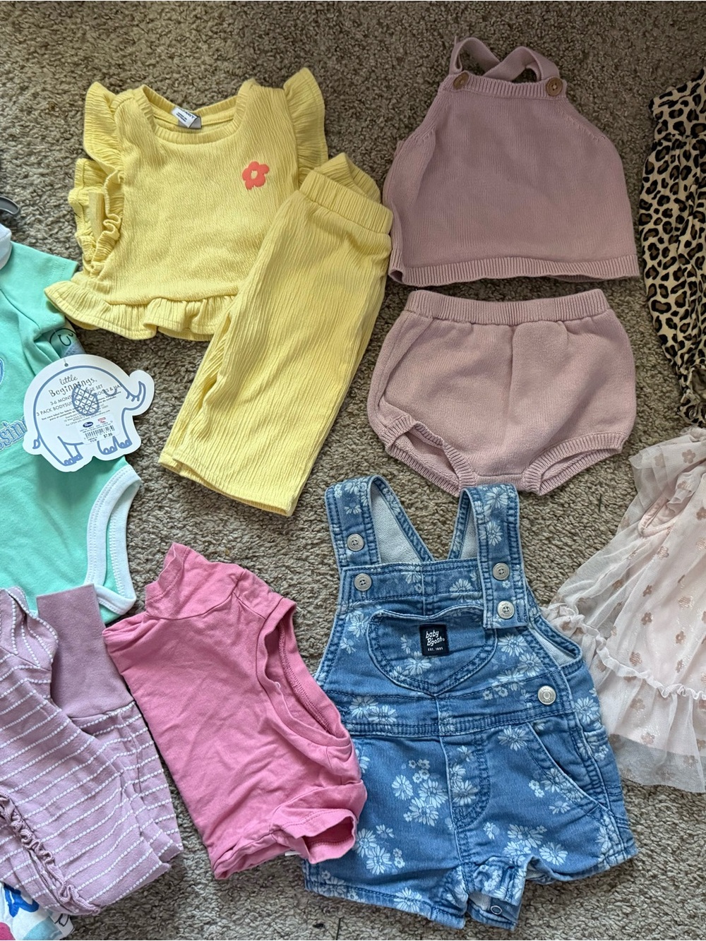 Mixed Baby Clothing Bundle - Yellow, Pink, Denim